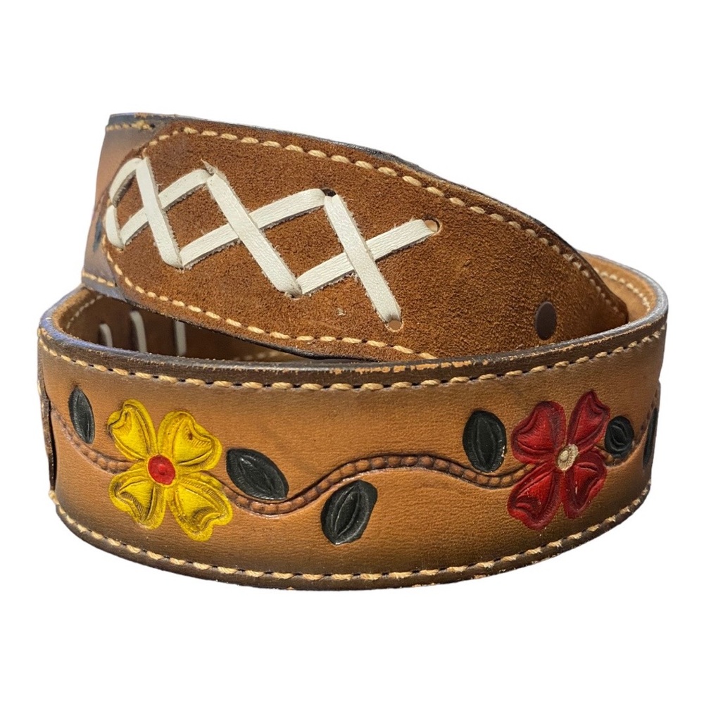TexTan Genuine Cowhide Hand Tooled Belt